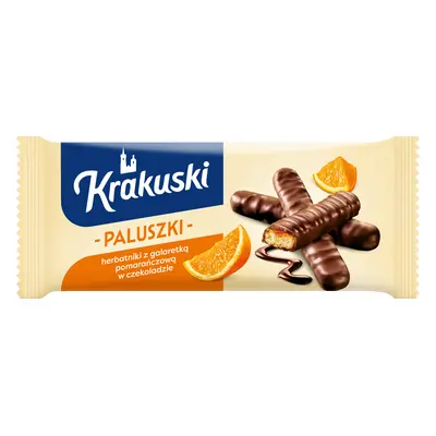 Krakuski Paluszki z galaretką pomarańczową w czekoladzie 144g