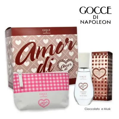 Pudełko miłosnych kropelek czekolady i piżma edt 30 ml + kopertówka