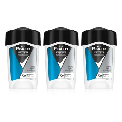 Rexona Maksymalny Protection stały antyperspirant w dobrej cenie dla mężczyzn 3 sztuki