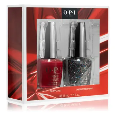 OPI Zestaw do paznokci Infinite Shine The Celebration Lakier hybrydowy Big Apple Red 15 ml + Che
