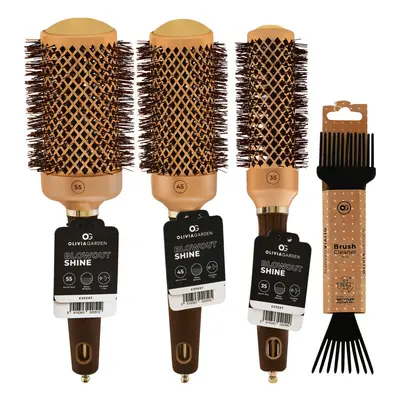 Olivia Garden Expert Blowout Shine - zestaw szczotek do stylizacji włosów 35, 45, 55 mm