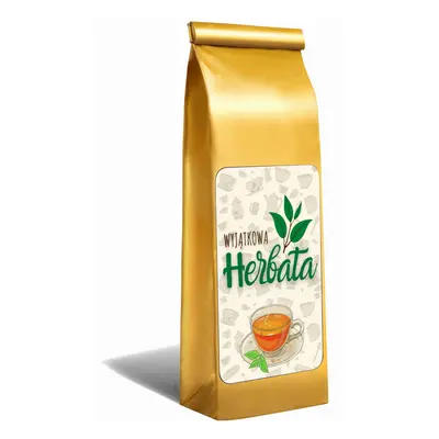 Prezent herbata 40 g w złotej torebce dla gości podziękowanie upominek