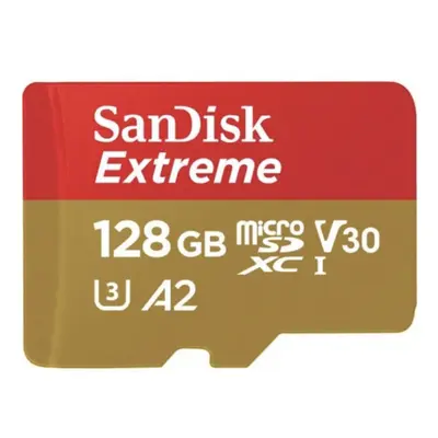 Sandisk microSDXC 128 GB Extreme Sport 190MB/s A2 C10 V30 UHS-I U3 + adapter