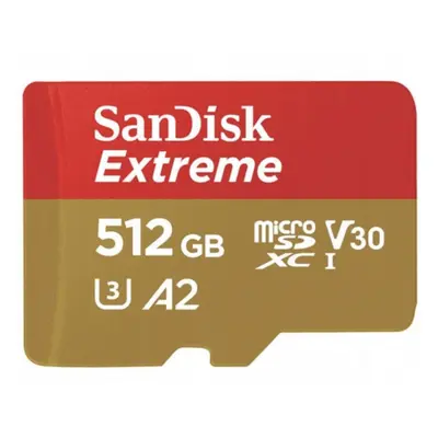 Sandisk microSDXC 512 GB Extreme 190MB/s A2 C10 V30 UHS-I U3 + adapter