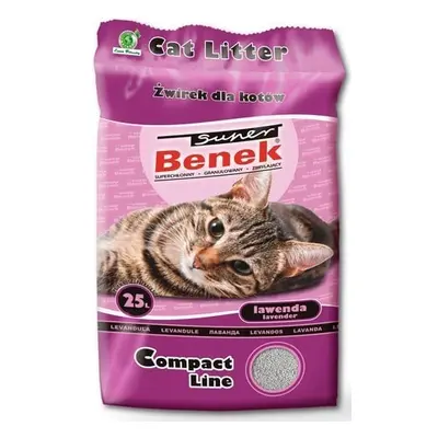 BENEK Super compact Żwirek bentonitowy lawendowy 50 l (25 l x 2)