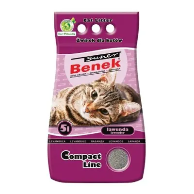BENEK Super compact Żwirek bentonitowy lawendowy 10 l (5 l x 2)