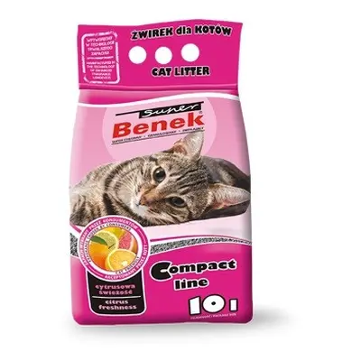 BENEK Super compact Żwirek bentonitowy cytrusowa świeżość 10 l x 2 (20 l)