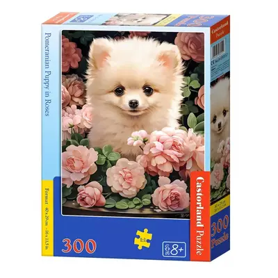 Puzzle 300 elementów. Piesek w różach