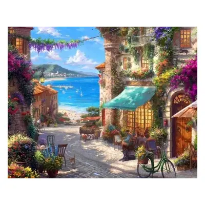Malowanie po numerach 40x50cm Tawerna, miasteczko nad morzem 1007540