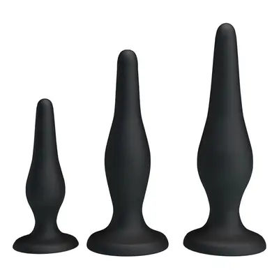 Zestaw korków analnych Begginer&apos;s Mini Anal Kit, 3 sztuki (czarny)