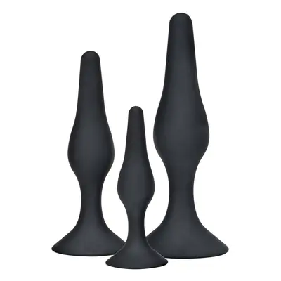 Zestaw korków analnych TOYJOY Curvy Companions Kit, 3 szt (czarny)