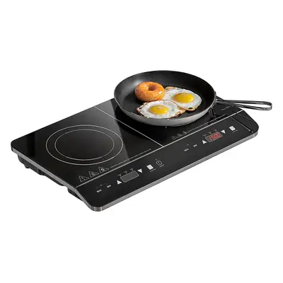 HOMCOM Przenośna płyta indukcyjna, kontrola temperatury w 10 krokach, panel dotykowy, czarna