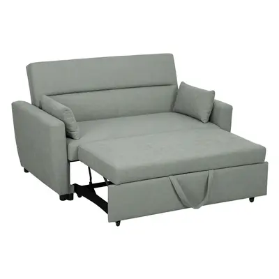 HOMCOM Sofa 2-osobowa z funkcją łóżka, Regulowane oparcie, Kanapa tapicerowana, Wygląd aksamitu,
