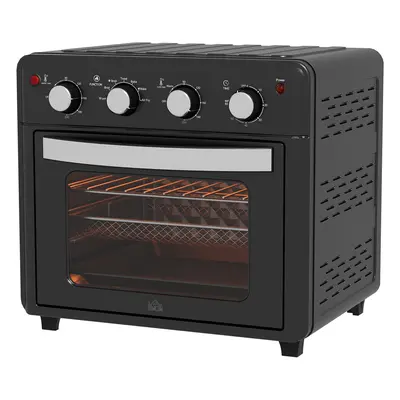 HOMCOM Minipiekarnik, Frytkownica z Powietrzem, 90-230°C, 7 Programów, Akcesoria, Czarny