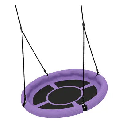 AIYAPLAY Huśtawka Gniazdowa, Okrągła Huśtawka Ogrodowa, 150 kg Obciążenie, Regulowana, Fioletowa
