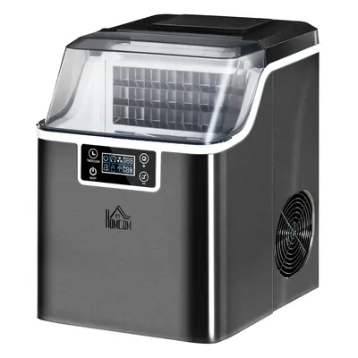 HOMCOM Maszyna do Lodu 20kg/24h Czarna 25,2x36x37,1cm | Aosom PL