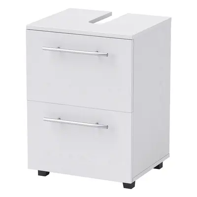 HOMCOM Szafka łazienkowa pod umywalkę z szufladą, Kompaktowa, Płyta wiórowa, Biała