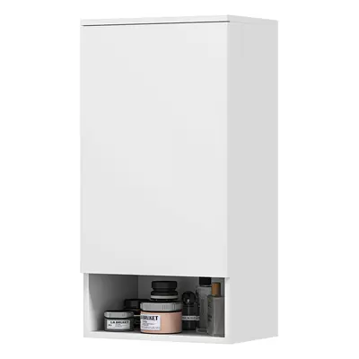 HOMCOM Szafka Ścienna do Łazienki, Szafka Łazienkowa z Regulowanymi Półkami, Otwartą Półką, Drew