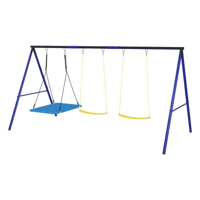 Zestaw Huśtawek AIYAPLAY dla 3 Dzieci, Nośność 120 kg, Huśtawki Ogrodowe, Kolorowe
