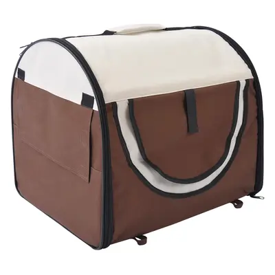 PawHut Transporter dla Zwierząt Skrzynka M 61x46x51 cm Kawa | Aosom PL