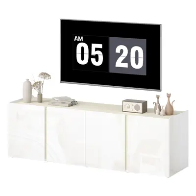 HOMCOM Szafka telewizyjna dla telewizorów 65 cali, szafka telewizyjna z drzwiami Soft-Close, reg