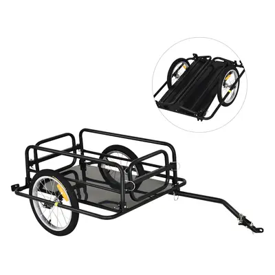 HOMCOM Przyczepka rowerowa 40 kg, Wózek transportowy, Czarny, Stal, 139 x 71,5 x 49 cm