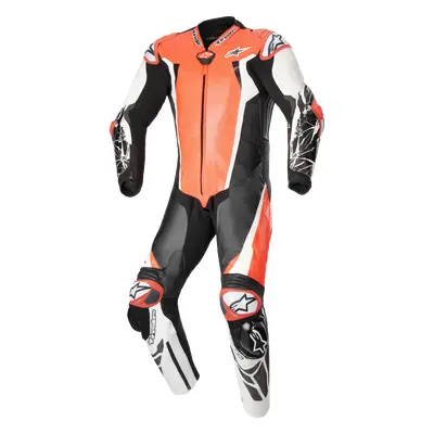 Kombinezon Jednoczęściowy Skórzany Alpinestars Racing Absolute V2 Czerwony Fluorescencyjny/Złamany Biały/Czarny 56