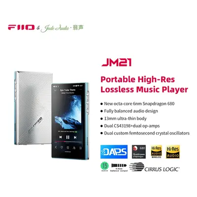 FiiO JM21 (3+32GB) Odtwarzacz muzyczny Hi-Res MP3 z Androidem 13, Snapdragonem 680, Bluetooth, WiFi, USB DAC, 12,5 godzin czasu 