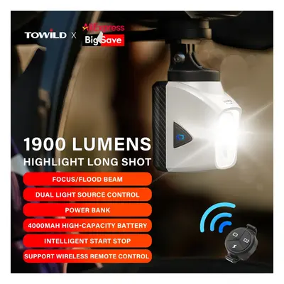 TOWILD DL1200S/DL1700 Lampka Rowerowa z Funkcją Cut-Off Beam 1900LM Akumulatorowa Lampka Przedni