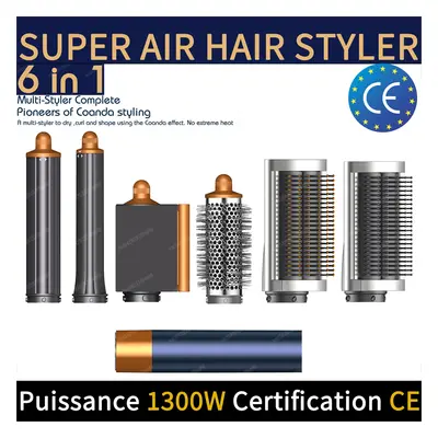 Nowa suszarka do włosów 6 w 1 Automatyczna suszarka do włosów Suszarka do włosów na gorące/zimne
