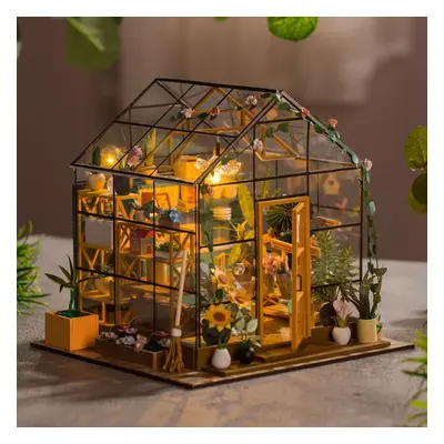 Mini domek dla lalek Zestaw DIY Domek kwiatowy Ręcznie robione puzzle 3D Montaż Model budynku Za