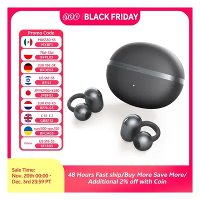 QCY Crossky C50 Otwarte słuchawki bezprzewodowe Bluetooth 6.0 Komfortowe słuchawki douszne z klipsem 4 mikrofony AI Clear Call B