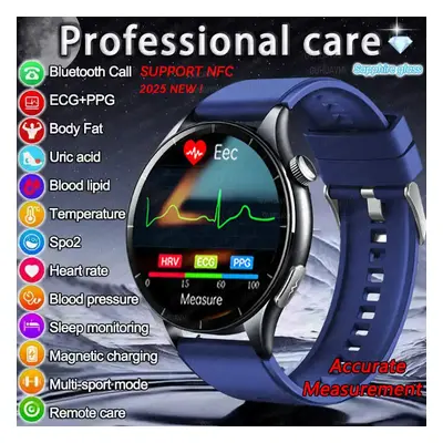 Smartwatch Diagnostyka Zdrowia EKG+PPG 2025 Męski Damski Zegarek Kwas Moczowy Lipidomierz Ciśnie
