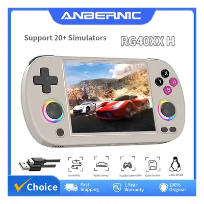 ANBERNIC RG40XX H Przenośna konsola do gier Linux 64-bit System 4.0 cal IPS 3200mAh Retro Konsola do gier wideo 64G 5000+ Gry Pr