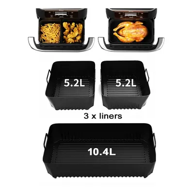 Silikonowe wkładki do frytownicy Ninja DZ071/AF500UK do wymiany kosza frytkownicy Bezpieczne dla zmywarki wkładki do frytkownicy