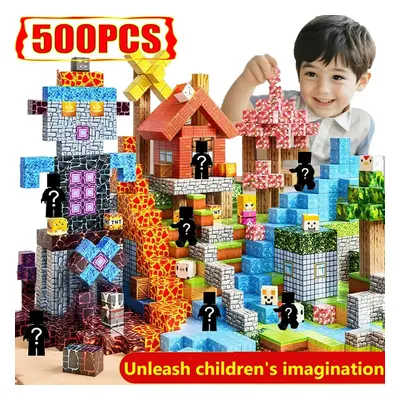 Zestaw magnetycznych klocków konstrukcyjnych 10-500 sztuk, mini świat STEM, zabawki edukacyjne DIY dla dzieci, prezenty urodzino