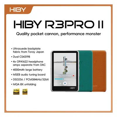 HiBy R3 Pro II / Gen 2 HiFi MP3 Odtwarzacz muzyczny USB DAC Słuchawki AMP CS43198*2 OPA1622*4 4000mAh 480mW Wyjście DSD256 MQA 8