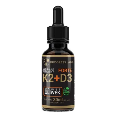 Naturalna Witamina K2 MK7 + D3 FORTE Progress Labs - krople 30 ml