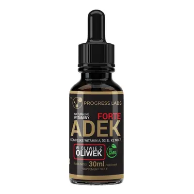 Naturalna Witamina ADEK Forte Complex A D3 E K2 Progress Labs - krople 30 ml