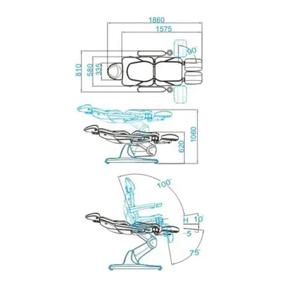 Fotel kosmetyczny elektryczny Azzurro 870S - cappuccino