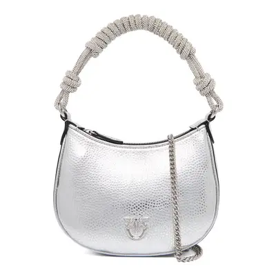 PINKO Torebka Half Moon Baby C + Manico Al PLTT A2WD Srebrny