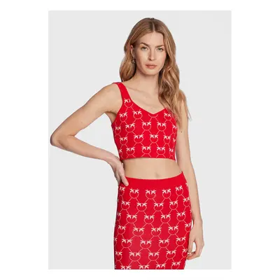 Pinko Top 100210 A0IS Czerwony Slim Fit