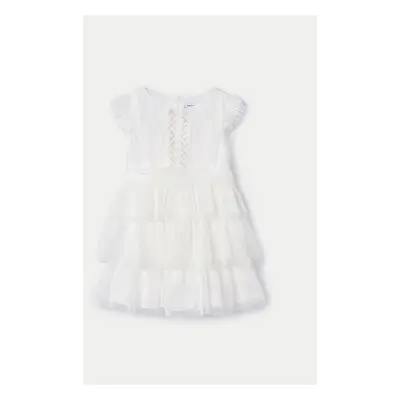Mayoral Sukienka elegancka Écru Regular Fit