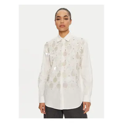 PINKO Koszula 102476 A1P1 Biały Regular Fit