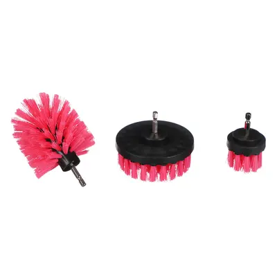 Zestaw szczotek do wiertarki do czyszczenia samochodu CAR DETAILING DRILL BRUSH PINK 3, 3 szt.