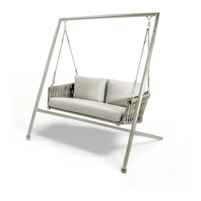 Huśtawka ogrodowa premium HUG 127x168x182 Couture Jardin szarobeżowa aluminium