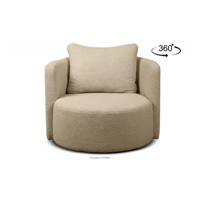 Fotel obrotowy baranek boucle beżowy RAGGI