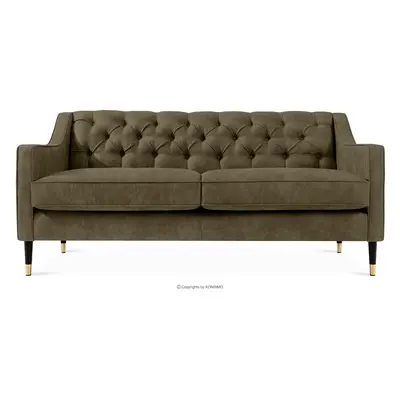 Sofa dwuosobowa w eleganckim stylu oliwkowy NOMUS