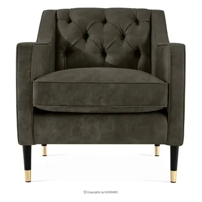 Fotel w eleganckim stylu ekoskóra grafitowy NOMUS