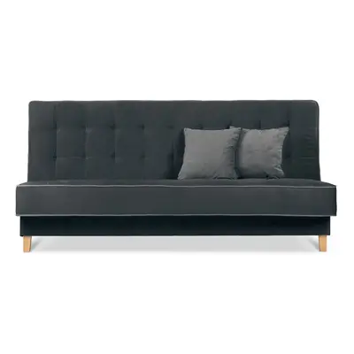 Czarna wersalka z pojemnikiem na pościel DOZER